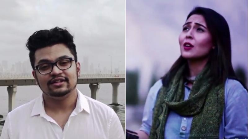 Singers Arun Haridas Kamath from India and Natasha Baig from Pakistan are two of the many singers from both side of the borders who participated in the peace anthem (Photo: Youtube screengrab)