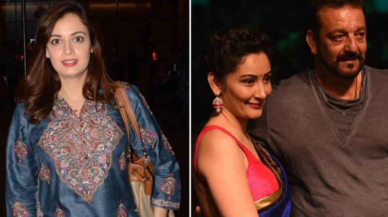 Dia Mirza, Sanjay Dutt and Maanayata.