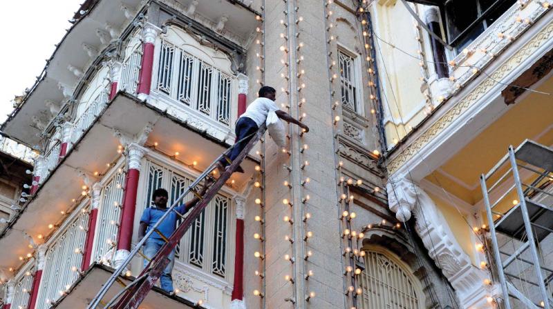 Mysuru Palace being spruced up for Dasara 	 KPN