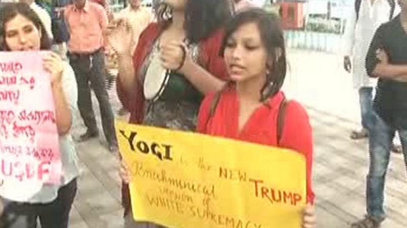 The posters had been signed by a group called RADICAL and described by both the Jadavpur University Students Union (JUSU) and VC as a fringe group allegedly responsible for raising pro-Afzal slogans at a rally. (Photo: ANI)