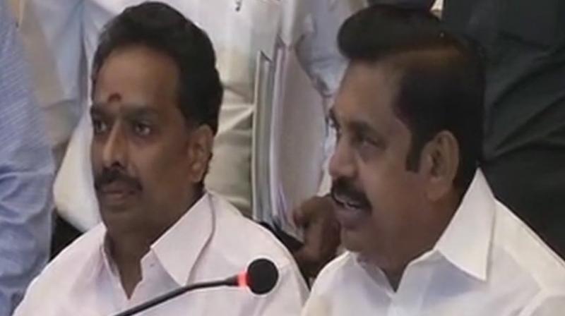 The faction of AIADMK led by Tamil Nadu Chief Minister E Palanisamy and his deputy O Panneerselvam has won the battle for the partys poll symbol. (Photo: ANI)