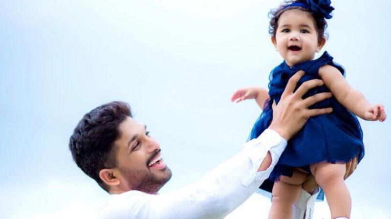Allu Arjun with his daughter Arha.
