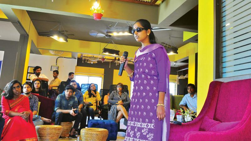UN awardee Ashwini Angadi during the event  Satish B.