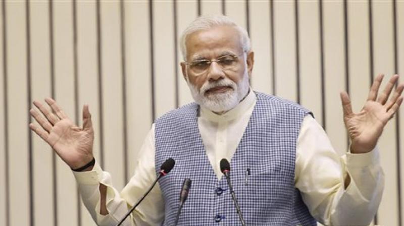 Prime Minister Narendra Modi was addressing people associated with the Umiya Sansthan, a socio-religious organisation, in Haridwar through video conference on the inauguration of Ma Umiya Dham Ashram on Thursday. (Photo: PTI)