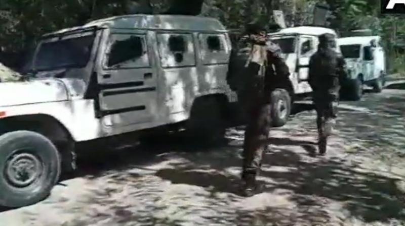 Deferred Visuals: Following information about presence of militants, security personnel launched a cordon and search operation in the forests of Sumlar area in the district. (Photo: Twitter | ANI)