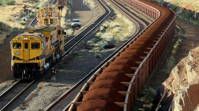 Mining giant BHP, which owns the four-locomotive train, decided to derail before it reached the town of Port Hedland near its Western Australia Pilbara site, and flicked the points. (Photo: AFP)