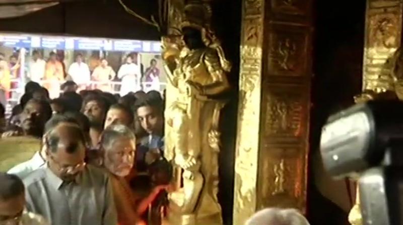 Temple priests said they will shut the temple if women between 10 and 50 enter the temple premises. (Photo: Twitter | ANI)