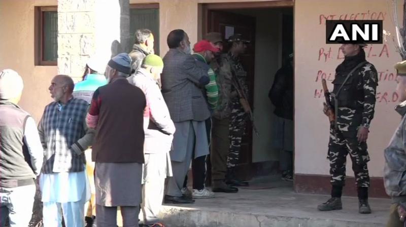 A total of 58.54 lakh voters spread across 316 blocks will be casting their votes between today and December 17. (Photo: Twitter | @ANI)