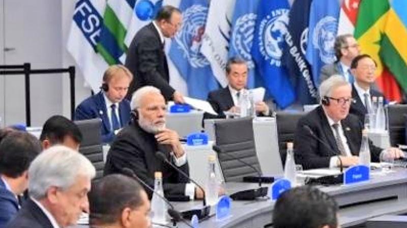 The agenda was presented by Prime Minister Narendra Modi in the second session of the G20 Summit on international trade, international financial and tax systems. (Photo: Twitter | @MEAIndia)