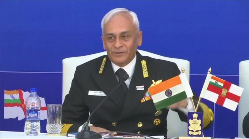 He also assured the country that the Navy is keeping round-the-clock vigil on Indias maritime domain. (Photo: Twitter | @ANI)