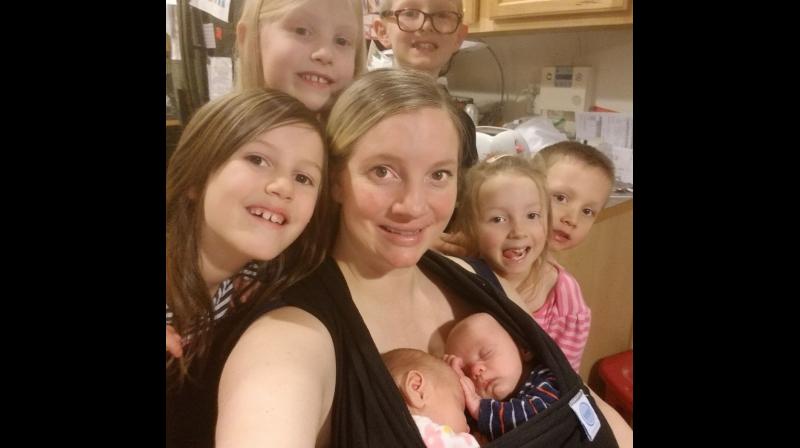 Misty Lang, 35, a twin herself, grew up in foster care and is not aware whether twins run in her family. (Facebook/ Misty Lang)