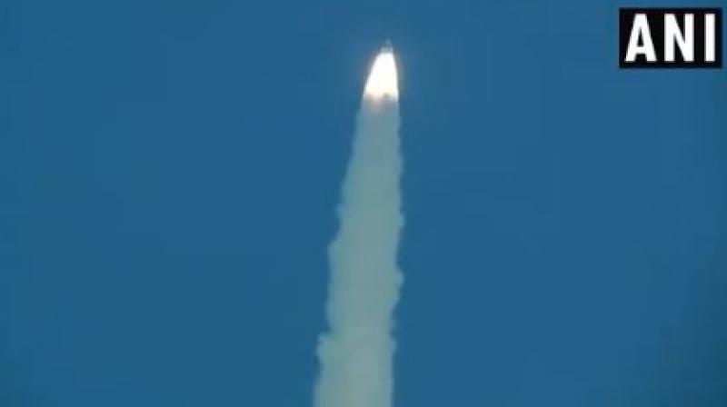 The 27-hour countdown for the launch began at 2.50pm Tuesday and the rocket blasted off at 5.08 pm from the spaceport at Sriharikota. (Photo: ANI)