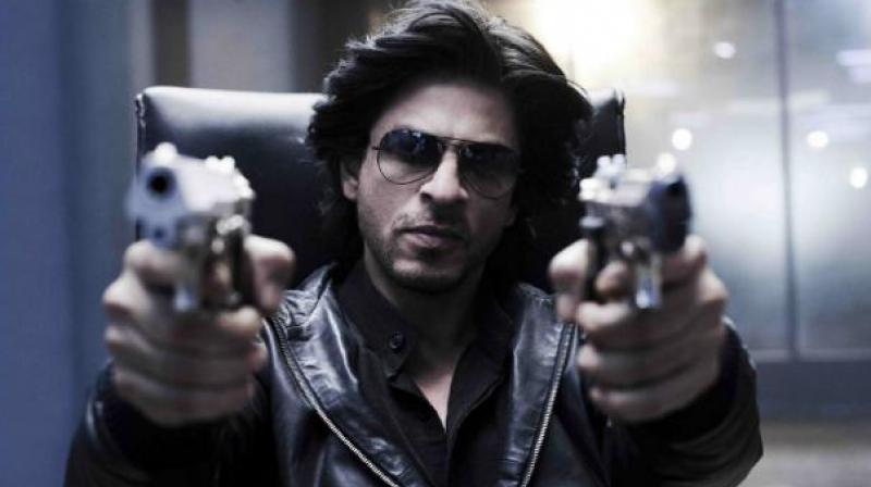 Shah Rukh Khan in and as Don in Don movie.