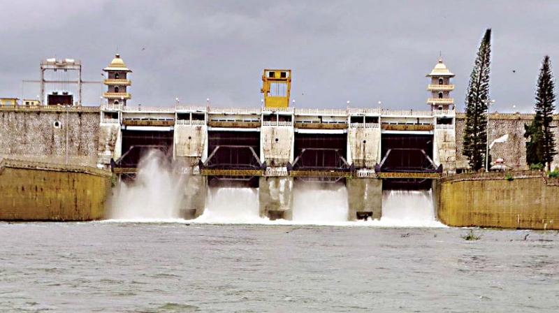 Water being released from the Kabini reservoir