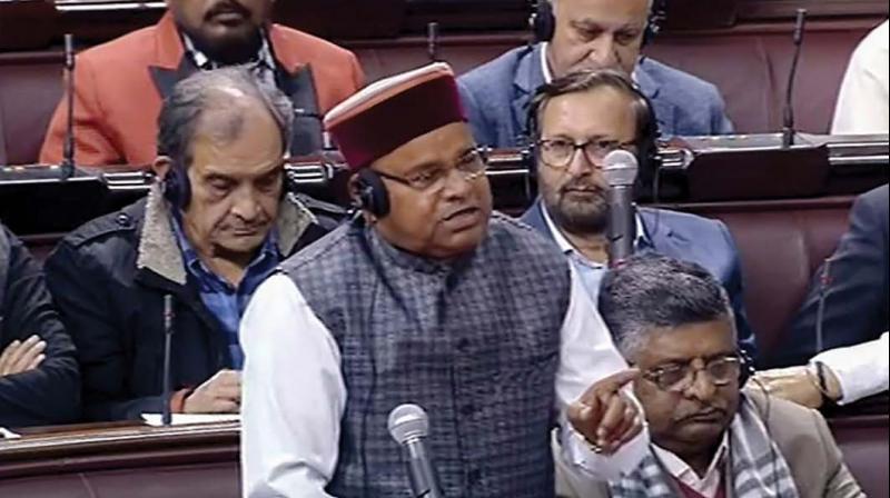 Social Justice Minister Thawarchand Gehlot speaks in the Rajya Sabha during the Parliament Winter Session in New Delhi on Wednesday.	(PTI)