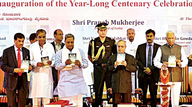 A file photo of the centenary celebration of University of Mysuru which was inaugurated by the President