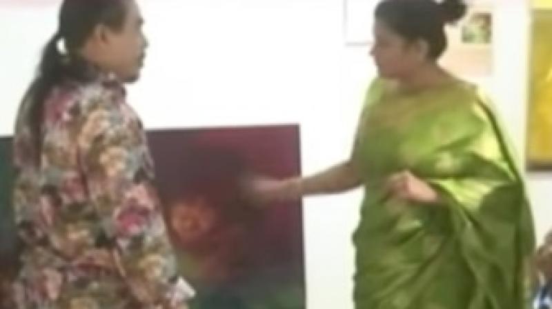 Hemlata Sharma allegedly shouted at the organisers and the artists in the summit and took the painting to the police station. (Photo: Videograb)