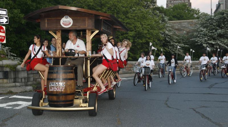 The court agreed with the city that the beer bikes disrupt public order and block traffic in narrow streets. (Photo: AFP)
