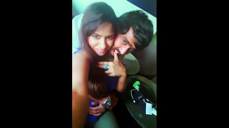 Sri Reddy with Daggubati Abhiram. Sri Reddy with Daggubati Abhiram.