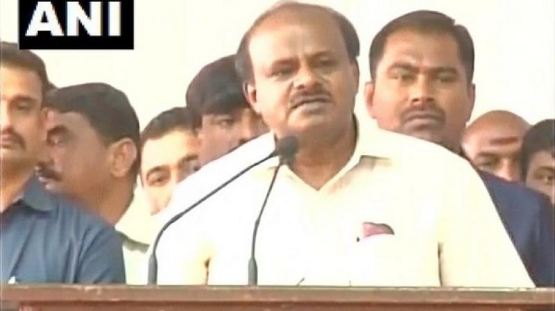 I am very confident that in all likelihood we will get the opportunity to give Bharat Ratna to the Swamiji in the next 6-7 months, Karnataka CM HD Kumaraswamy said. (Photo: ANI)