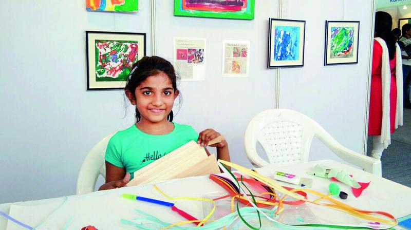 budding talent: Verna Chand, an eight-year-old artist at the Kala Mela.