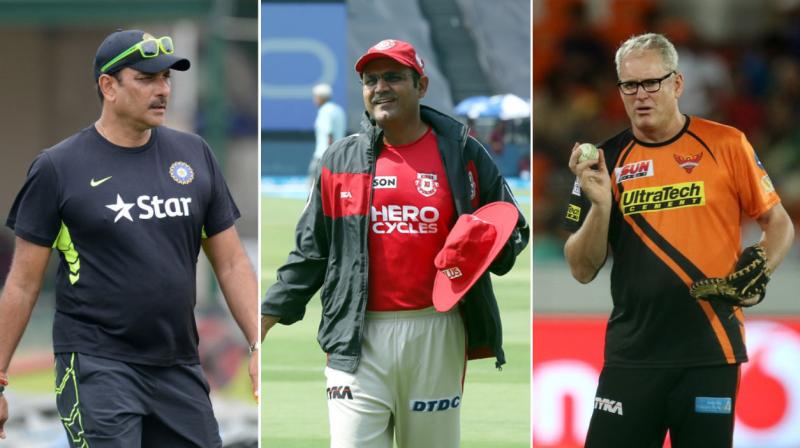 Ravi Shastri, Virender Sehwag and Tom Moody are the top contenders to land the job. (Photo: AFP/ BCCI/ AP)