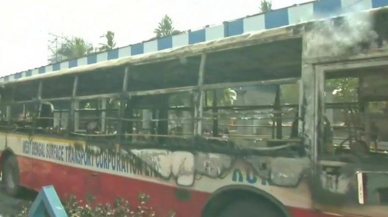 Angry locals also set at least three buses on fire in anger. (Photo: