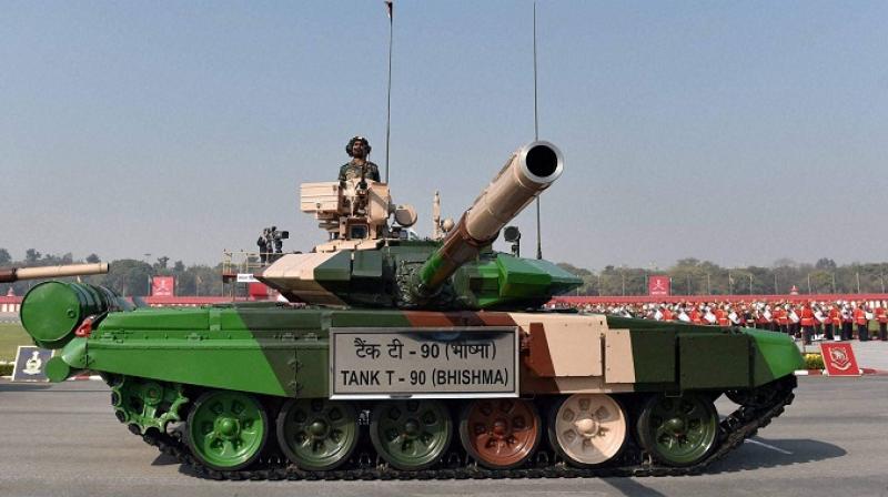 The Russian-origin T-90 tanks are mainstays of the Indian Armys offensive formations. (Photo: PTI/File)