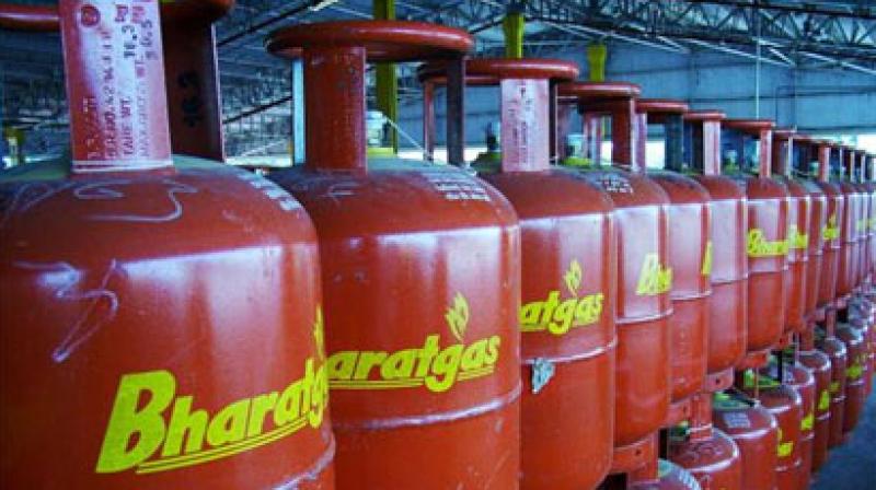 Bharat Petroleum Corporation or BPCL produces Bharatgas LPG cylinders. (Photo: PTI)