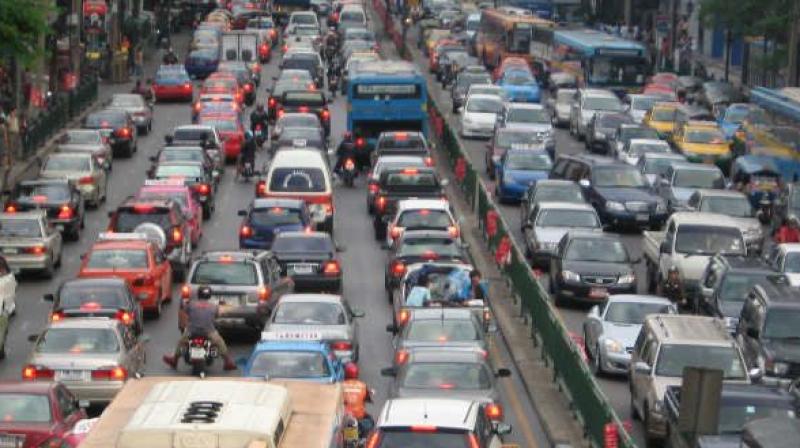 A slow traffic movement was witnessed near Lakdikapool, RTC X Road, Ramanthapur and Shivam Road towards Amberpet 6 No Junction. (Representational image)