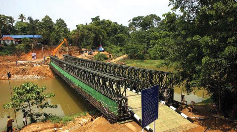 Newly erected Bailey bridge across river Kallada (Photo: DC)