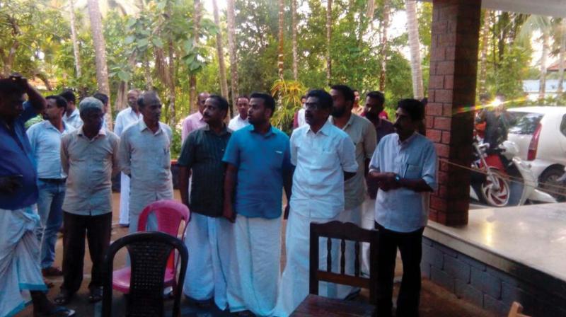Mullappally Ramachandran, MP, visits the attacked house.