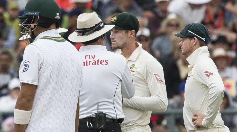 Television footage had showed Smiths teammate Cameron Bancroft, 25, taking a yellow object out of his pocket while fielding in the post-lunch session and appearing to rub it on the ball. (Photo: AP)