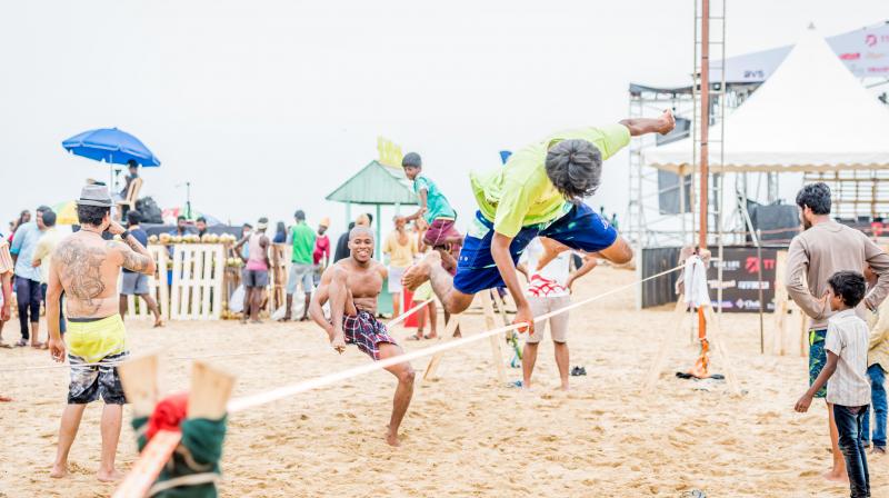 The three day festival, which culminates on August 27, included a slack lining competition, along with some Yoga sessions from some trainers like Rino Freidman, Mahesh among others.(Photo: Covelong festival)