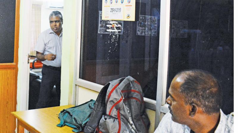 DVAC officials conducting raid on the SCERT premises, DPI campus, on Wednesday. (Photo: DC)