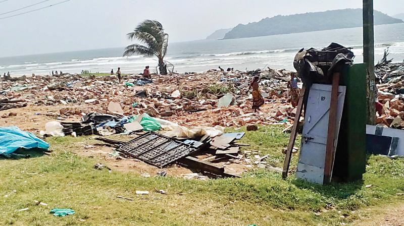 Houses of Kannadigas living on Baina beach in Goa  were demolished  sometime ago 	(Photo: DC)