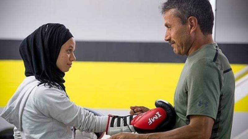 Although she has been allowed to wear the hijab in USA, Amaiya Zafar still has to convince AIBA, in order to compete in international competitions while wearing the headgear. (Photo: AFP)