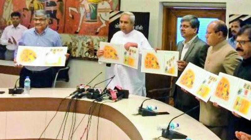 Odisha Chief Minister Naveen Patnaik releases the set of five postage stamps on Wednesday.