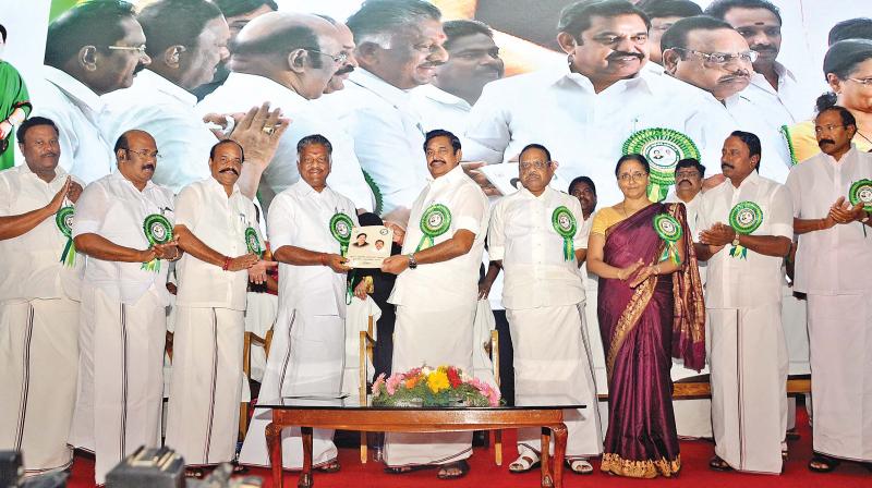 Chief Minister Edappadi K. Palaniswami releases TN governments one year achievement special book on Friday. 	 DC