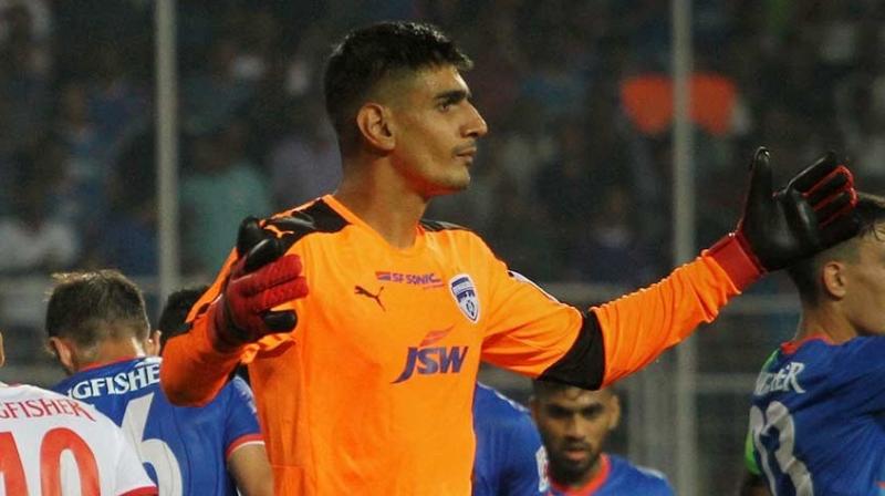 Bengaluru FC goalkeeper Gurpreet Singh Sandhu has been handed a two-match suspension and fined Rs 3 lakhs with immediate effect for the fourth edition of Hero Indian Super League (ISL).(Photo: ISL Media)