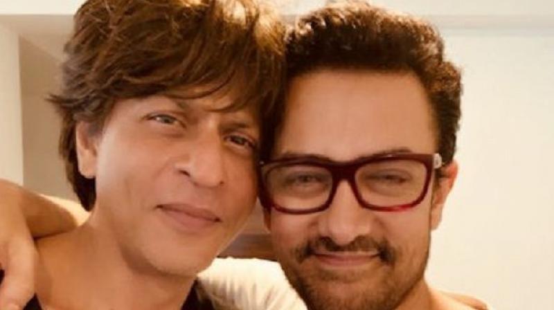 Shah Rukh Khan and Aamir Khan after Zero trailer.