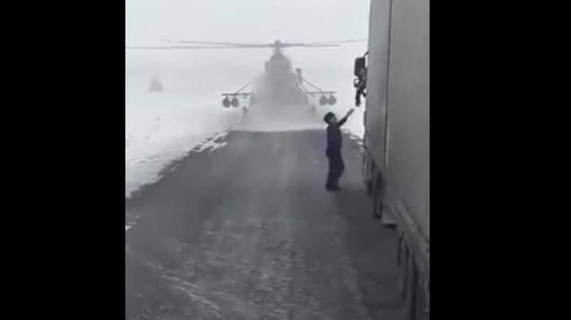 Watch: Pilot lands helicopter in Kazakhstan to ask directions