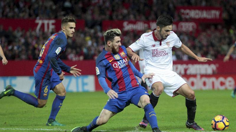 Sevilla qualified for the match as last seasons Copa del Rey runners-up, after Barcelona won the league and cup double. (Photo: AP)
