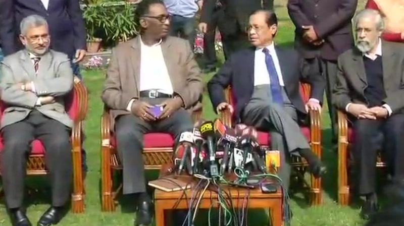 In an unprecedented move, four senior-most judges of the Supreme Court on Friday called a press conference and said the situation in the top court was \not in order.\ (Photo: ANI)