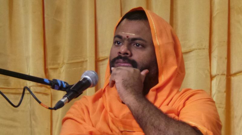 On July 9, Swami Paripoornananda was put under house arrest at a house owned by a real estate firm in Jubilee Hills in Hyderabad ahead of his padayatra, in protest against the recent statements against Hindu deities. (Photo: Wikimedia Commons)
