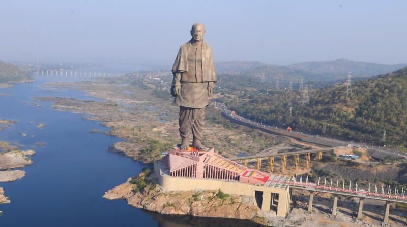 The 182-metre structure of Sardar Vallabhbhai Patel is touted as the worlds tallest. (Photo: @PMO/Twitter)