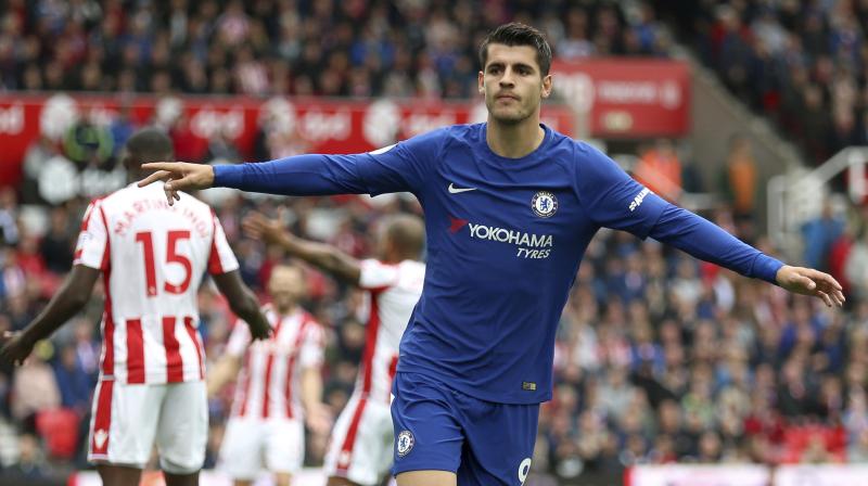 Alvaro Morata struck three times at the bet365 Stadium on Saturday to take his Chelsea tally to seven goals in six games since his close-season move from Atleticos local rivals Real Madrid. (Photo: AP)