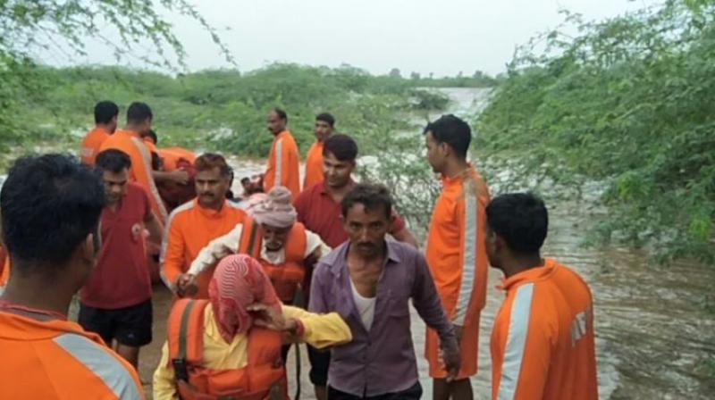 The rescued people were evacuated and taken to a safe place. (Photo: ANI/Twitter)