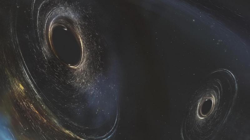 The third event was produced by the merger of two black holes, 31 and 19 times as massive as the Sun, forming a larger black hole of about 49 solar masses.