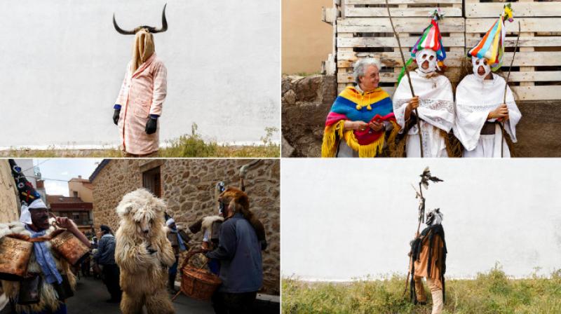 Spain celebrates colourful mask parade ahead of carnival celebrations